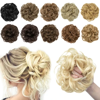"SARLA Synthetic Messy Hair Bun Chignon Scrunchies – Effortless Elegance for Women's Hairstyling!"