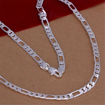 Premium Wholesale 925 Sterling Silver 6MM Flat Chain Necklace - High-Quality Fashion Jewelry for Men and Women, Ideal for Solid Wedding Gifts"