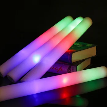 "Vibrant LED Glow Foam Sticks in Bulk - Choose from 12/15/30/60/80/120 Pieces of Colorful RGB Glow Sticks for Adding Cheerful Illumination to Xmas, Birthday, and Wedding Parties