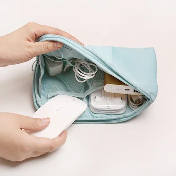 Portable Travel Gadget Organizer - Compact Electronic Cable Bag for USB Accessories, Cellphone Charger, and Mobile Charges